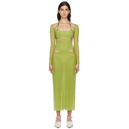 SSENSE Exclusive Green Cutout Maxi Dress 222951F055001