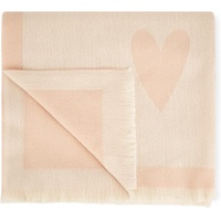 KATIE LOXTON Womens One Size Fits Most Double-Sided Blanket Scarf Pale Pink Heart Print