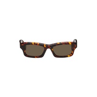 Tortoiseshell Rectangular Sunglasses 232387M134014