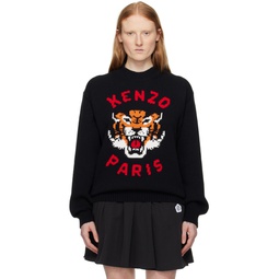 Black  Paris Lucky Tiger Sweater 241387F096001