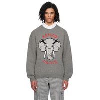 Gray  Paris Elephant Sweater 241387M201001