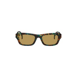 Tortoiseshell Rectangular Sunglasses 231387M134006