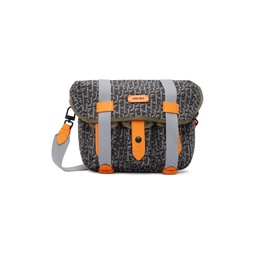 Grey   Orange Small Jacquard Messenger Bag 221387M170001