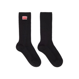Black  Paris Tag Socks 232387M220002