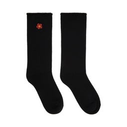 Black  Paris Boke Flower Socks 232387M220003