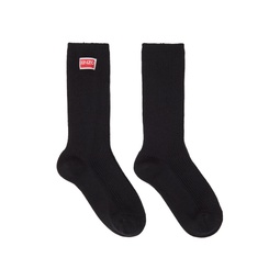 Black  Paris Tag Socks 232387F076001