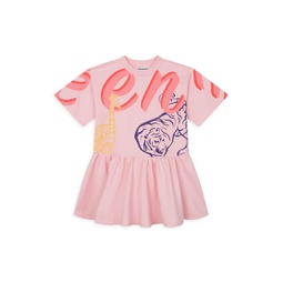Little Girls & Girls Fleece Logo Dress