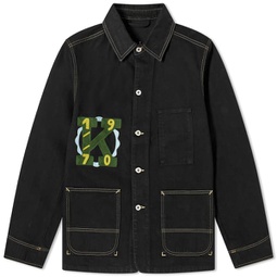 Kenzo Varsity Denim Workwear Jacket Rinse Black Denim