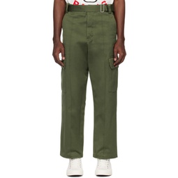 Green Belted Cargo Pants 241387M188001