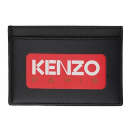 Black Kenzo Paris Leather Card Holder 231387M163003