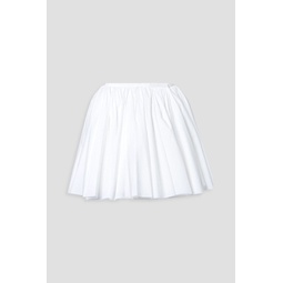 Jorja layered pleated cotton-poplin mini wrap skirt