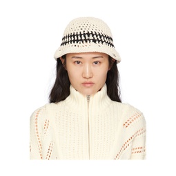 Off White Crochet Bucket Hat 241586F015000