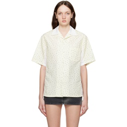 Yellow Embroidered Shirt 231586F109000