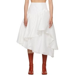 White Abella Midi Skirt 231593F092000