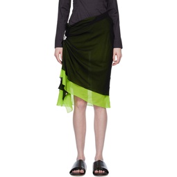 Black   Green Mirka Midi Skirt 231985F092005