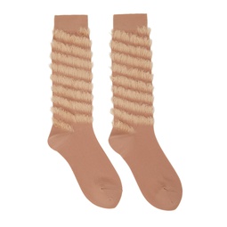 Pink Spiral Trim Socks 222985F076001