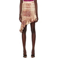 Brown Paisley Miniskirt 232777F090003