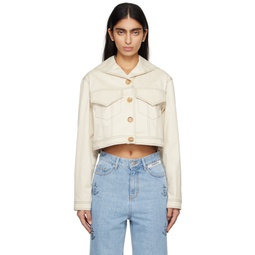 Off White Cropped Jacket 241609F063000