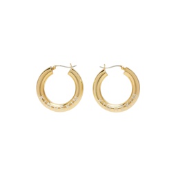 Gold Logo Hoop Earrings 222609F022001