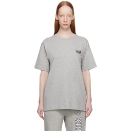 Gray Pocket Stamped T Shirt 231609F110006