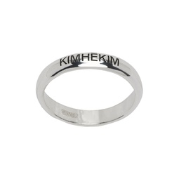 Silver Thin Logo Ring 231609F024001