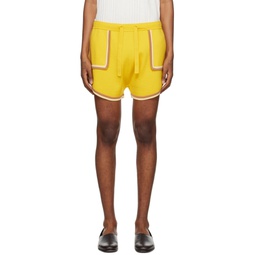 Yellow Retro Shorts 241564M193004