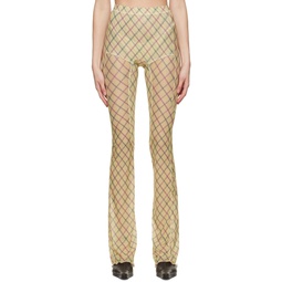Yellow Polyester Trousers 221148F087013