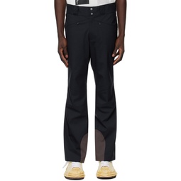 Navy Paneled Trousers 241523M191004