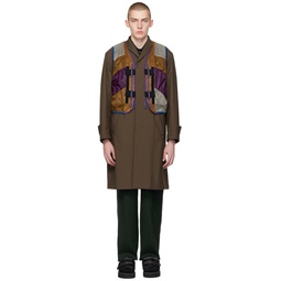 Brown Coat   Vest Set 241523M176001