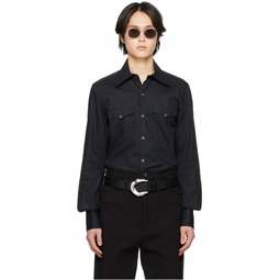 Black Slim Fit Shirt 231061M192004