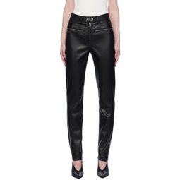 Black Vivienne Faux Leather Trousers 232088F087005