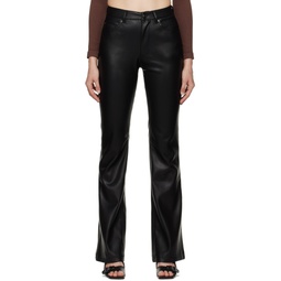 Black Soho Faux Leather Trousers 231088F087003