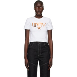 White Unity Star Baby T Shirt 231088F110011