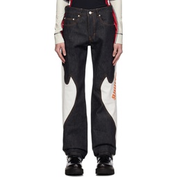Navy   White Rider Mix Jeans 232216M186000