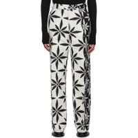 Black   White Floral Trousers 231216M191008