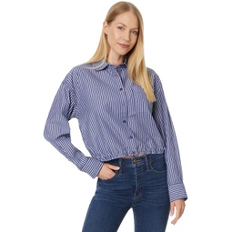 KUT from the Kloth Presley - Crop Button Down L/S With Elastic Hem