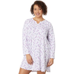 Womens Karen Neuburger Plus Size Floral Long Sleeve Nightshirt