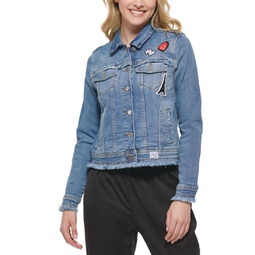 Womens Denim Jacket with Patches