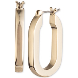 Gold-Tone Oval Link Hoop Earrings