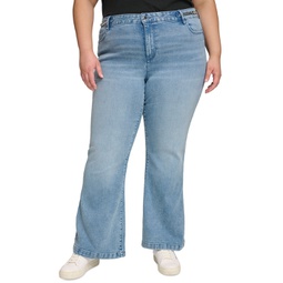 Plus Size Chain-Trim Wide-Leg Jeans First@Macy's