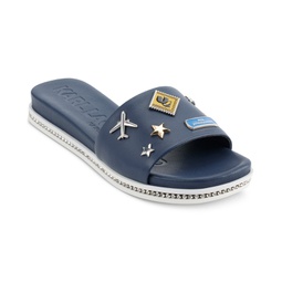 Womens Jeslyn Bon Voyage Embellished Slide Sandals