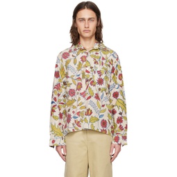 Off-White & Yellow Floral Shirt 241224M192002