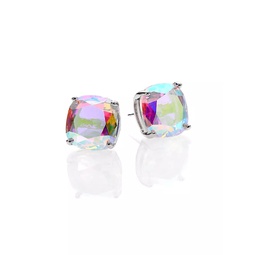 Iridescent Small Square Stud Earrings