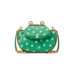 Lily Polka Dot Leather Frog Crossbody Bag