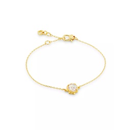 Glam Gems Solitaire Goldtone & Cubic Zirconia Bracelet