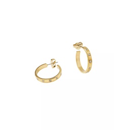 Star Goldtone & Cubic Zirconia Hoop Earrings