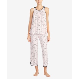 Womens Sleeveless Modal Knit Capri Pajama Set