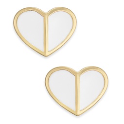 Gold-Tone Heart Stud Earrings