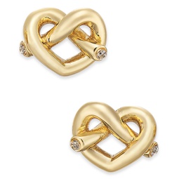 Crystal Accented Love Knot Stud Earrings