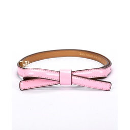 Womens 12mm Patent Shoestring Bow Belt